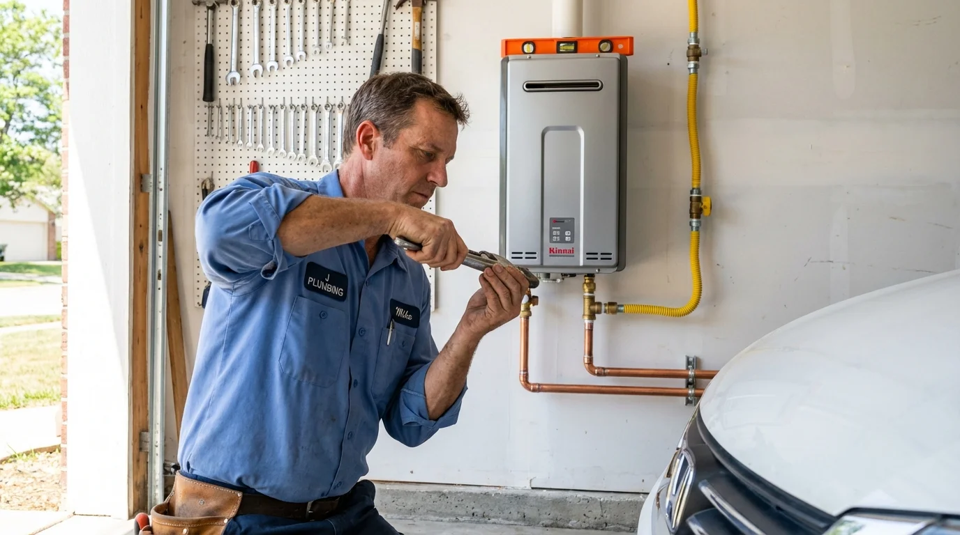 Tankless water heater installation by a Johns Plumbing LLC plumber in Thermopolis